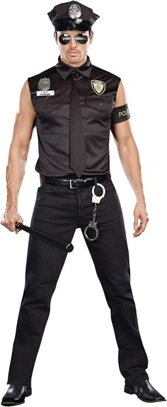 NWOT Dreamgirl Men's Dirty Cop Officer Ed Banger Costume, XL